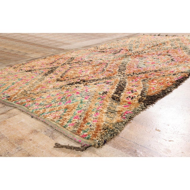 Terra Cotta Vintage Beni M'Guild Moroccan Rug, 05'10 X 11'02 For Sale - Image 8 of 10