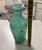 1970s Vintage Murano Scavo Amphora Glass Vase Seafoam Blue Iridescent 12in For Sale - Image 5 of 9