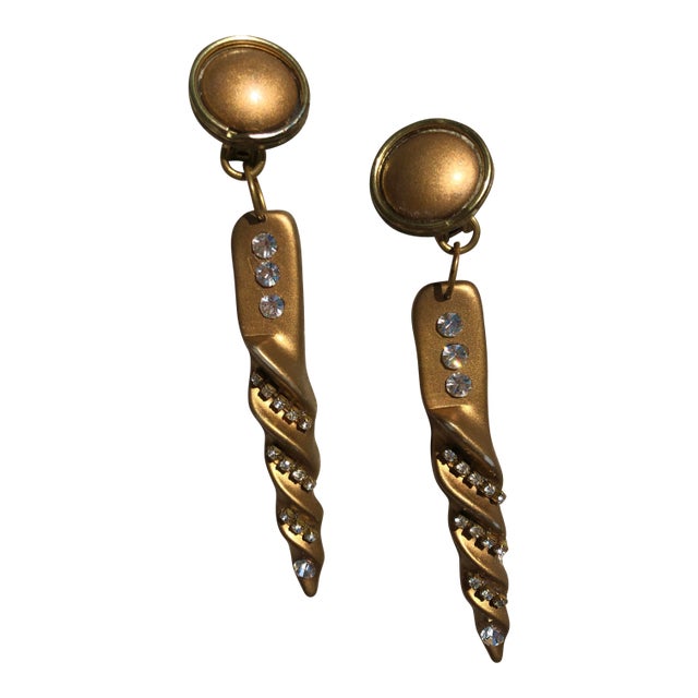 1980s French Art Deco Earrings - 2 Pieces For Sale