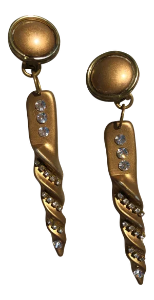 1980s French Art Deco Earrings - 2 Pieces