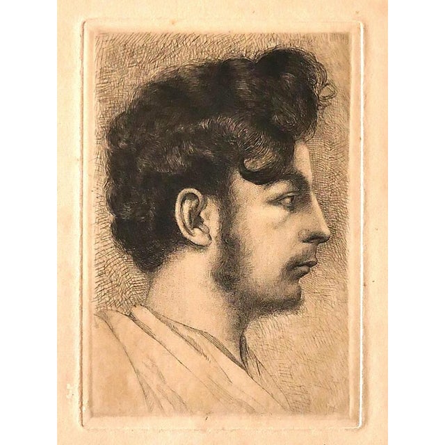Arthur Edouard Guillez, Portrait, Original Etching, 1908 For Sale - Image 4 of 4