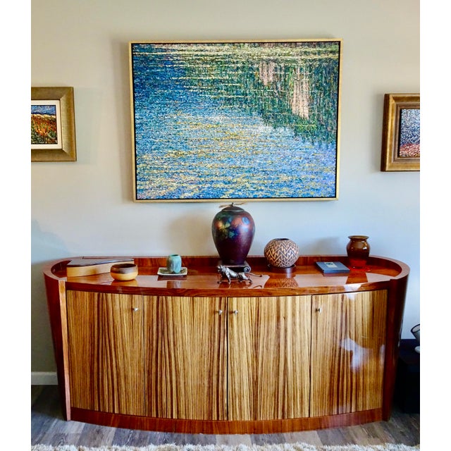 Zebra Wood Art Deco Bar and Buffet Table For Sale - Image 4 of 4