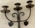 Black Early 20th Century English Arts & Crafts Wrought Iron Three Candelabra With Hearts - a Pair For Sale - Image 8 of 13