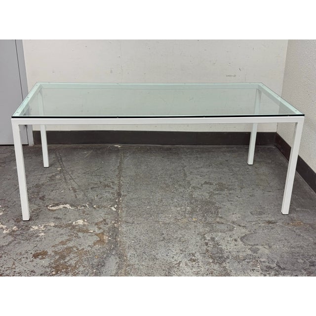 Room & Board Parsons Tempered Glass + Metal Frame Dining Table For Sale - Image 12 of 12