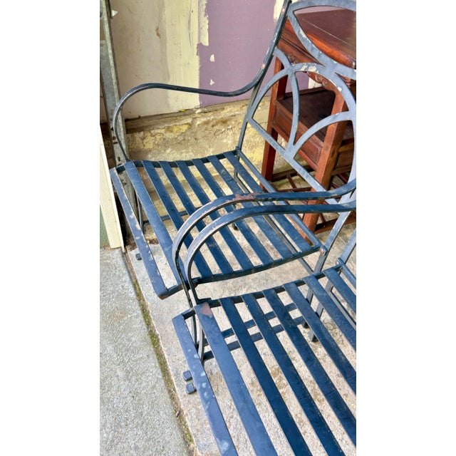 Vintage Wrought Iron English Style Garden Chairs by Smith & Hawken, 4 Pieces For Sale - Image 9 of 12