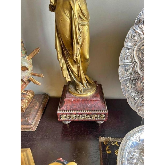 French Five-Light Candelabra Pair by Albert-Ernest Carrier-Belleuse, 19th Century, Set of 2 For Sale - Image 5 of 15