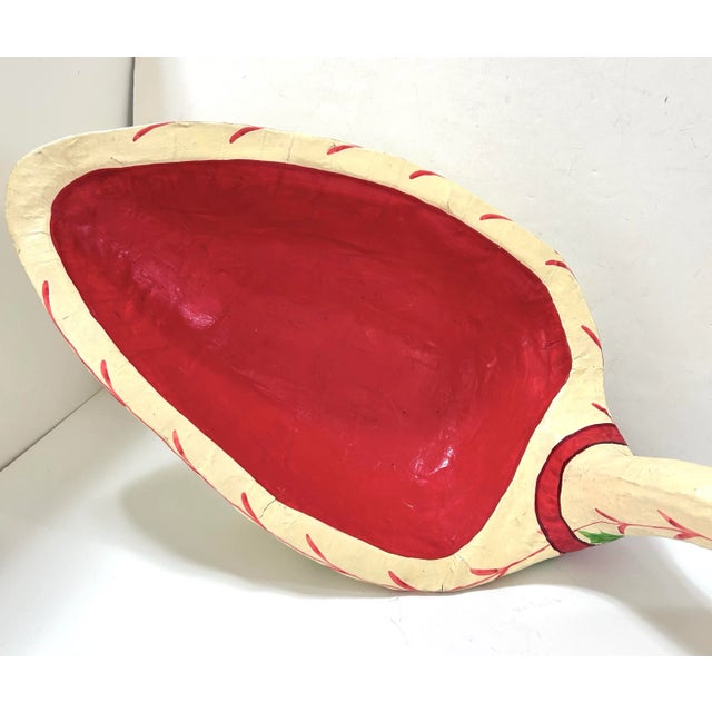 Cream Vintage Hand-Painted Paper Mâché Christmas Swan Bowl Centerpiece, 24.5" For Sale - Image 8 of 12