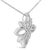 Contemporary Sterling Silver 1/2 Cttw Diamond Floral Cross Pendant Necklace For Sale - Image 3 of 5