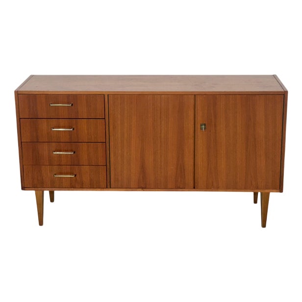 Mid-Century Sideboard with Drawers in Walnut, 1960s For Sale