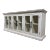 Organic Aged White Finished Wood and Glass Sideboard For Sale