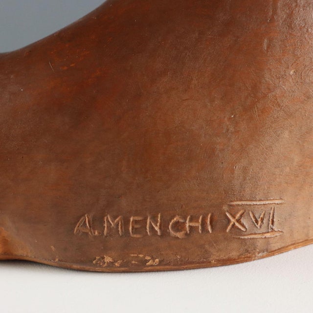 Brown Bust in Terracotta For Sale - Image 8 of 9