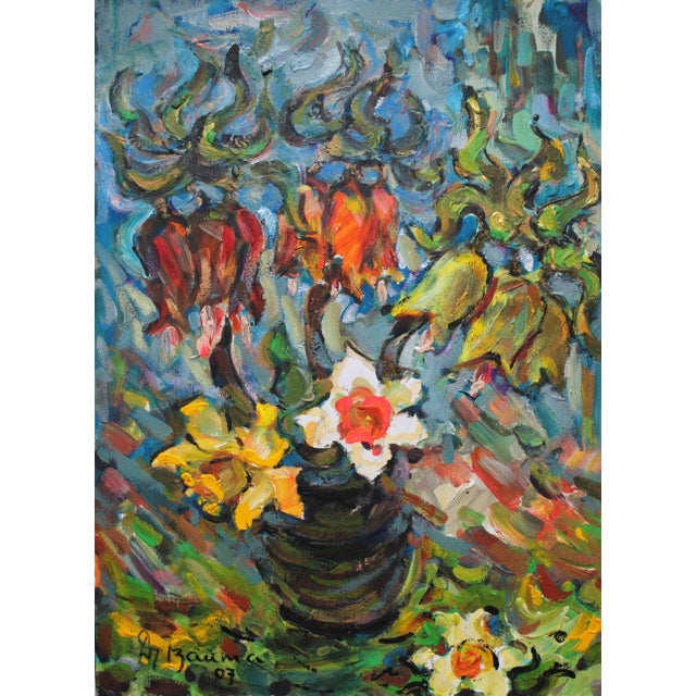 Dzidra Bauma, Tulips and Daffodils, 2007, Mixed Media on Paper For Sale - Image 6 of 6