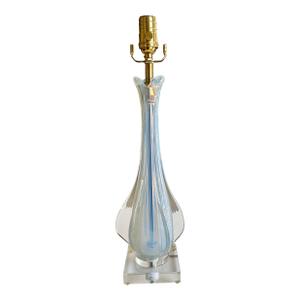 Murano Italian Blue Winged Opalescent Table Lamp