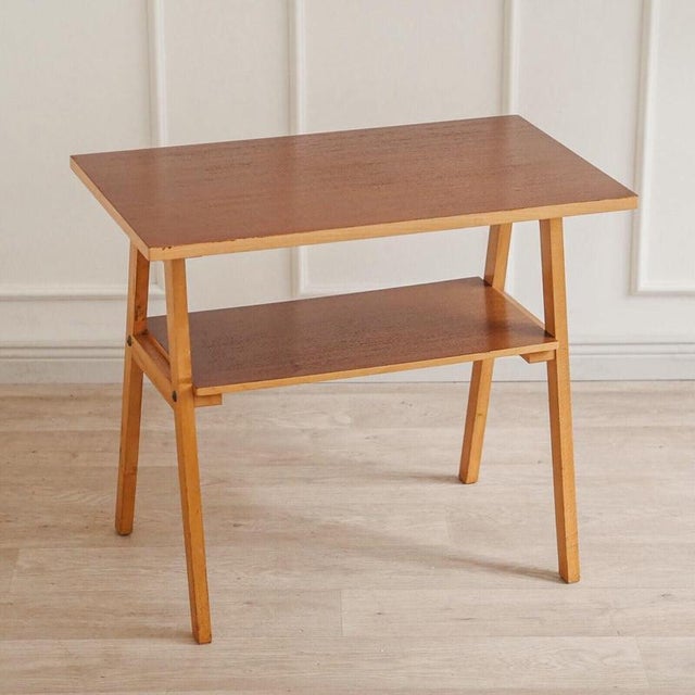 Mid-Century Modern Side Table in Beechwood, 1960s For Sale - Image 9 of 9