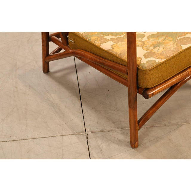 Vogue Coastal Vintage Rattan Bamboo Armchair For Sale - Image 12 of 18
