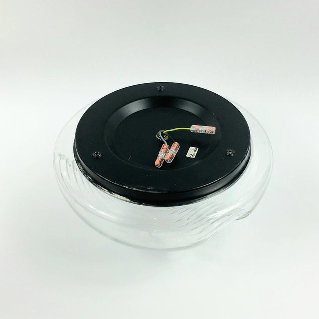 Large Mid-Century Modern Space Age Glass Wave Flush Mounts by Koch & Lowy for Peill & Putzler, Germany, 1970s, Set of 2 For Sale - Image 11 of 13