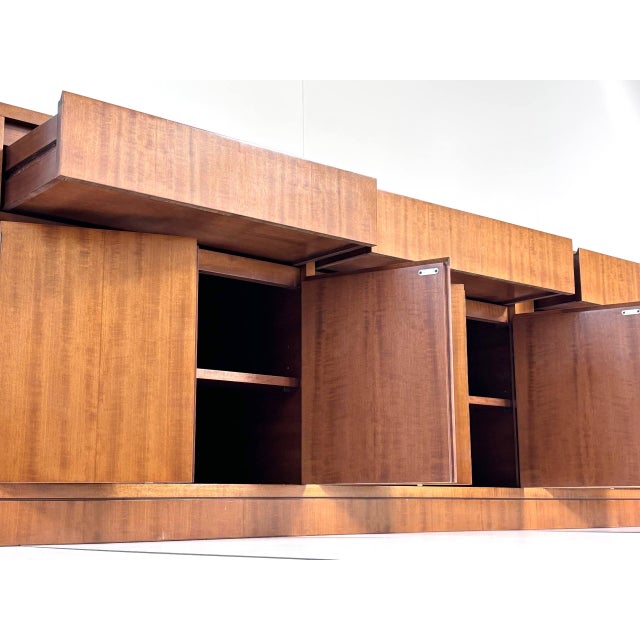 Brown Mid-Century Sideboard in Veneered Wood, 1960s For Sale - Image 8 of 17