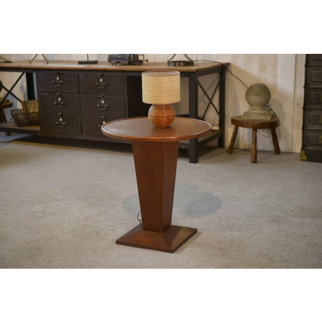 Turned Walnut Burl Lamp, 1940s For Sale - Image 3 of 8