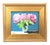 2020s Pink Bouquet of Flowers Oil Painting Including the Antiqued Gold Wood Frame For Sale - Image 5 of 5