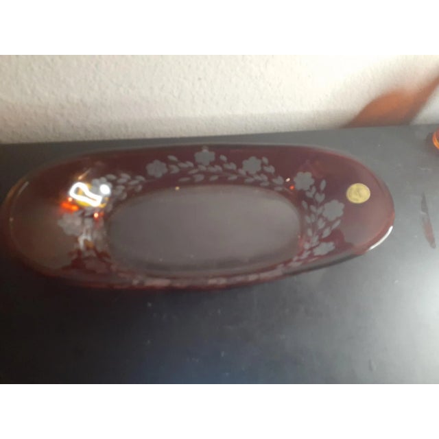 This is a GORGEOUS Cristal D Arques France 5"x12" Oval Etched Bowl. Procured at auction BOX 1