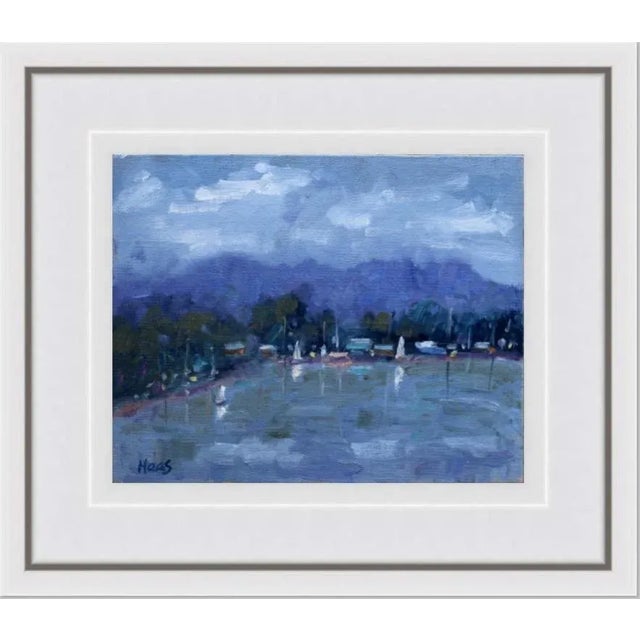 "Cloudy Day at Morro Bay with Sailboats" Contemporary Seascape Oil Painting For Sale - Image 4 of 12