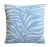 Custom-tailored pillow in a woven cotton-blend fabric depicting a sky-blue and white tiger stripe design. Same fabric on...