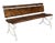 Italian Art Deco Wooden and White Cast Iron Bench, 1930s For Sale