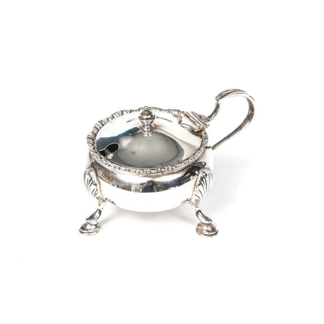 Mappin & Webb Sterling Silver Footed Mustard Pot With Glass Liner, Circa 1929 For Sale - Image 10 of 10