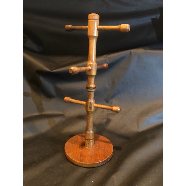 Vintage Wooden Coffee Mug Holder Rack | Chairish