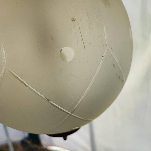 Item : 1970s worked glass bowl chandelier Height: 70 Width: 26 This piece is attributed to the mentioned designer/maker....