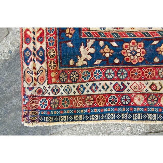Late 1800s Antique Maroon Red Diamond Medallion Wool Hand-Knotted Rug - 5' X 8'9" For Sale In Los Angeles - Image 6 of 10