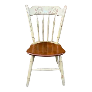 Mid 20th Century Ethan Allen Stenciled "Thumb-Back" Windsor Dining Chair