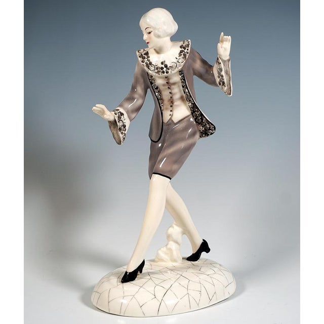Black Viennese Art Deco Clotilde von Derp Dancer Figurine in Bronze attributed to Josef Lorenzl, 1928 For Sale - Image 8 of 10