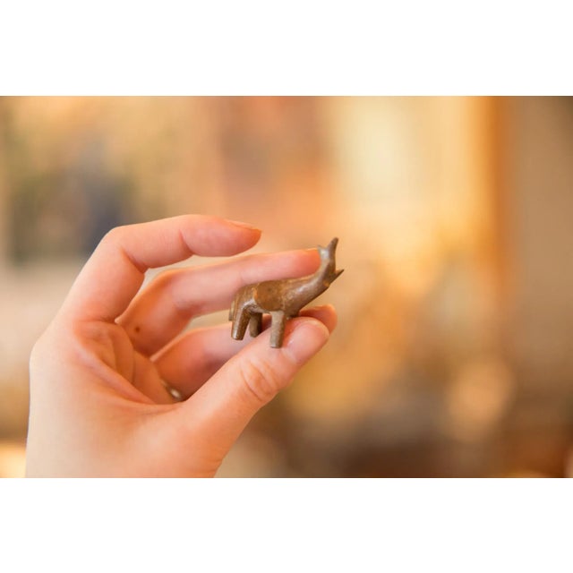 Vintage African Mini Copper Elephant For Sale - Image 4 of 8