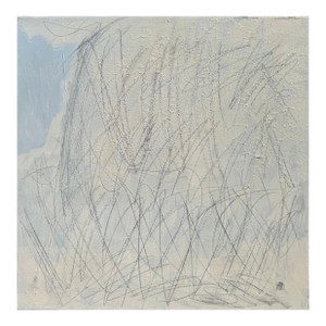 Minimalist Abstract Painting 20x20 Inches • Neutral Textured Wall Art • Modern Grey and White Square Canvas • Contemporary Minimal Art for Home Decor