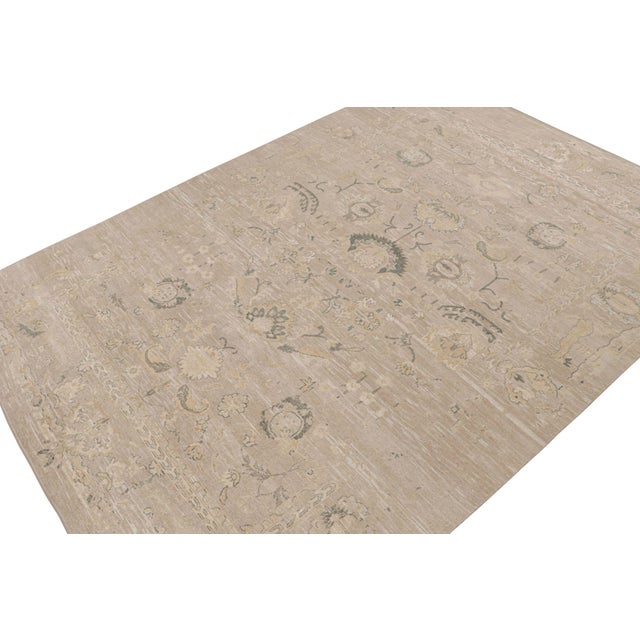 Rug & Kilim 2010s Rug & Kilim’s Oushak Style Rug in Beige, Gray & Gold Geometric Patterns For Sale - Image 4 of 7