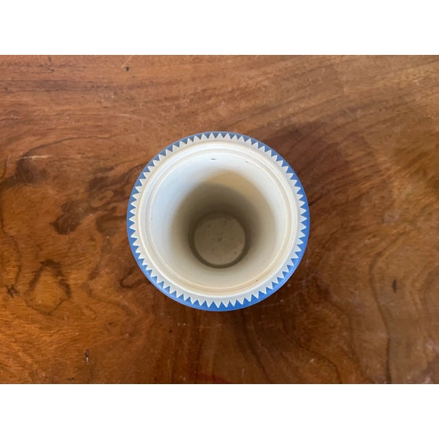 Spode Antique Early 19th Century Spode Jasperware Pottery Vase With Classical Sprigging and Dolphin Handles For Sale - Image 4 of 11