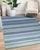 Contemporary 9x12 Blue Hand-Knotted Wool Striated Bands Geometric Modern Carpet Rug For Sale - Image 3 of 9