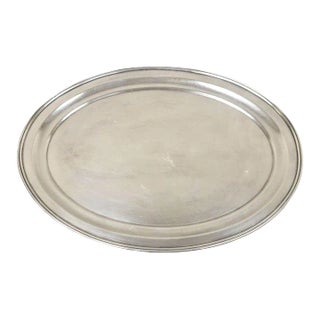 Vintage American Modern Oval Silver Plated Serving Platter Tray For Sale
