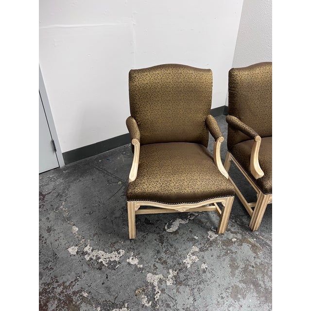 Schnadig Fine Furniture French Provincial Carved Armchairs, Pair For Sale In San Francisco - Image 6 of 12