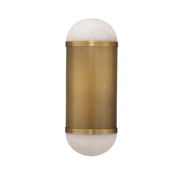 Jamie Young Remedy Wall Sconce in Alabaster and Antique Brass For Sale - Image 9 of 9