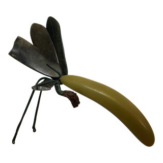 Mid 20th Century Asian Carved Hard Stone Exotic Fruit W/Jade Leaves Banana? For Sale