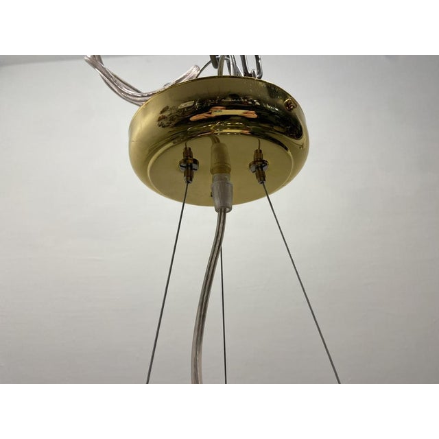 Murano Glass Rod Brass Light Pendant, 1980s For Sale - Image 11 of 12