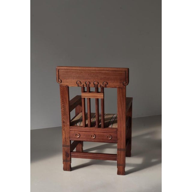 Art Nouveau Pinewood Artist´s Chair by Siegfried Wagner & Jens Peter Dahl-Jensen, Denmark, 1910s For Sale - Image 6 of 18