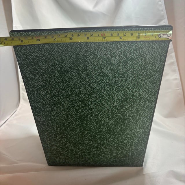 Circa 2000 Dransfield & Ross Faux Shagreen Leather Classic Desk Set in Forest Green- 6 Pieces For Sale - Image 10 of 12