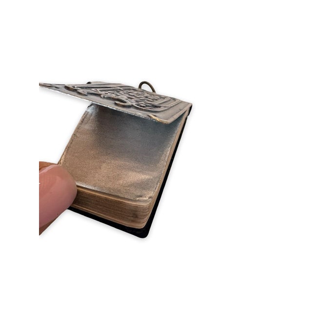 Drawing/Sketching Materials Antique French Silver-Tone Carnet De Notes With Original Pencil, Thistle and Floral Relief For Sale - Image 7 of 11