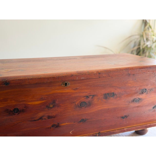 Coffee Vintage Cedar Hope Chest Bench by Universal Cabinet Company Chicago Rustic Solid Wood Blanket Trunk Storage Coffee Table For Sale - Image 8 of 11