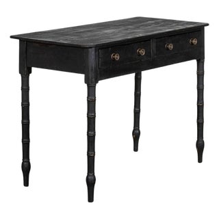 19th Century English Faux Bamboo Bleached Pine Side Table, 1820s For Sale