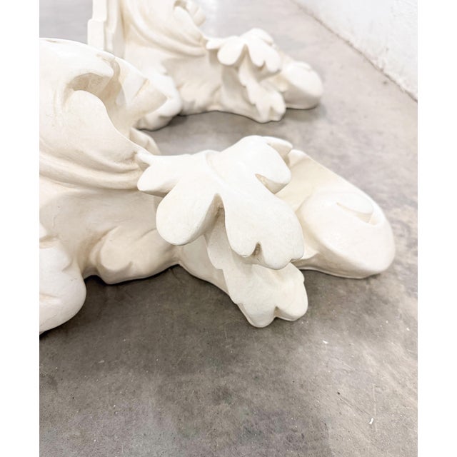 Rococo Neoclassical Acanthus Leaf Cast Stone Garden Wall Brackets Shelves For Sale - Image 9 of 15