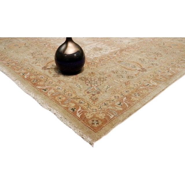 Indian Pasargad Home Tabriz Lamb's Wool Area Rug, 9' 2" X 12' 1", Multi For Sale - Image 3 of 7